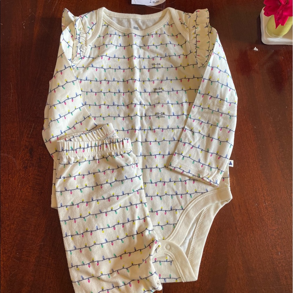 Christmas lights onesie and leggings
